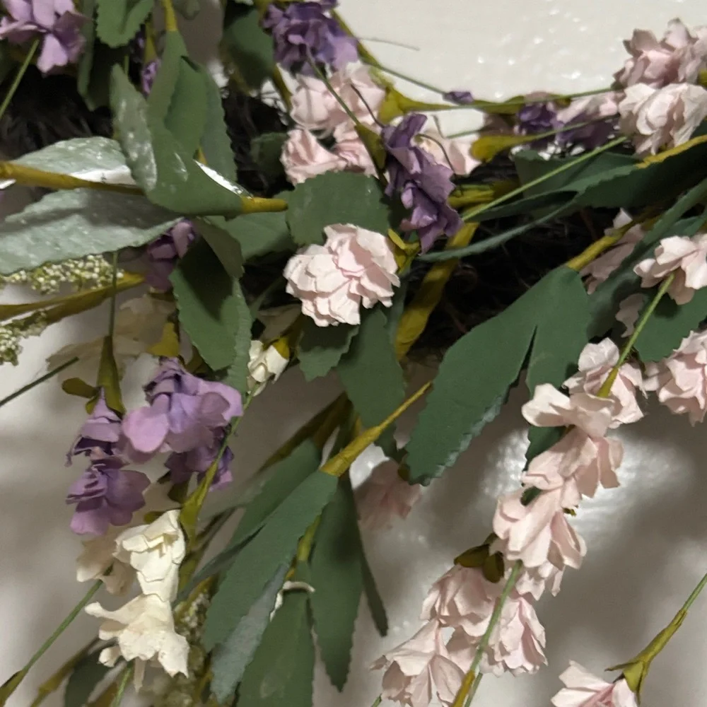 Lavender & Blush Floral Grapevine Wreath